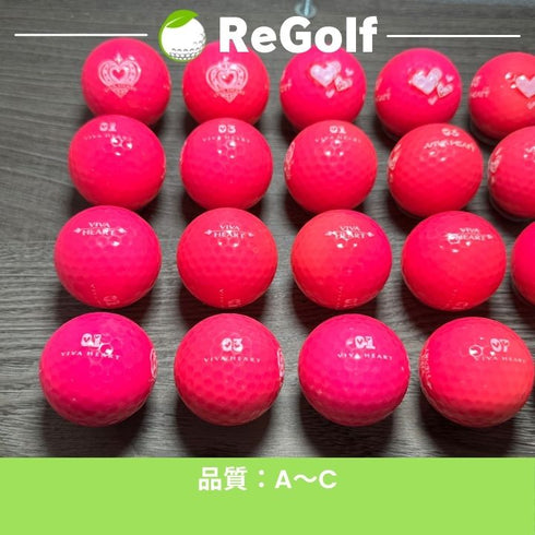 【中古】 ロストボール ビバハート ピンク 年式混合 20球 ACランク ゴルフボール リゴルフ